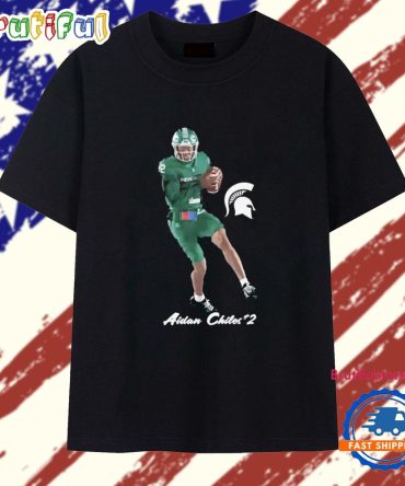 Aidan Chiles Illustrated Michigan State Football T Shirt