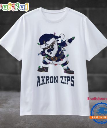 Akron Zips Dabbing Santa Claus Ugly Christmas Light T Shirt