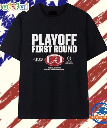 Alabama Crimson Tide 2025 Cfp First Round Winner 34-25 Score T Shirt