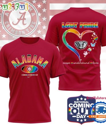 Alabama Crimson Tide 2025 Ncaa National Coming Out Day Lgbt Pride Unisex 3D Shirt