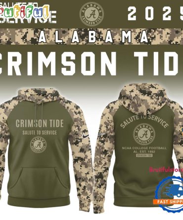 Alabama Crimson Tide 2025 Ncaa Salute To Service Limited New Hoodie