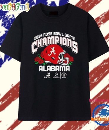 Alabama Crimson Tide 2026 Cfp Rose Bowl Champions Helmet T Shirt