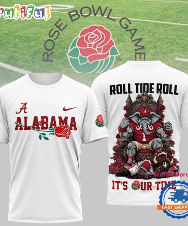 Alabama Crimson Tide Ncaa Rose Bowl 2026 Premium White 3D Shirt