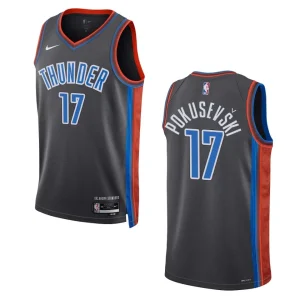 Oklahoma City Thunder Aleksej Pokusevski 2022-23 City Edition Gray Swingman Jersey - Alzaintravels
