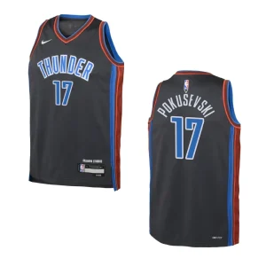 2022-23 Oklahoma City Thunder Youth City Edition Aleksej Pokusevski Grey Jersey - Alzaintravels