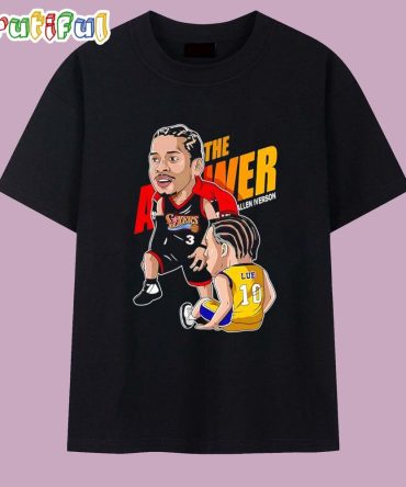 Allen Iverson The Answer Step Over Lue Caricature T Shirt