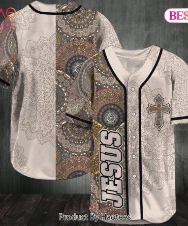 Stylish Jesus Baseball Jersey Shirt - Unique Christian Mandala Design, Perfect Gift