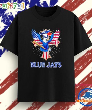 American Flag Bald Eagle Toronto Blue Jays Logo T Shirt