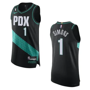 Portland Trail Blazers Anfernee Simons 2022-23 City Edition Black Jersey - Alzaintravels