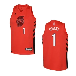Portland Trail Blazers 2022-23 Statement Edition Youth Anfernee Simons Red Jersey - Alzaintravels