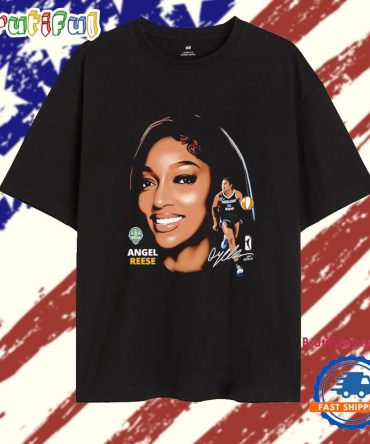 Angel Reese Chicago Sky Basketball Big Head Signature T Shirt