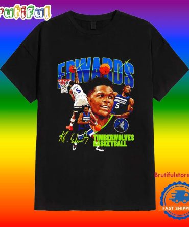 Anthony Edwards Minnesota Timberwolves Collage Signature T Shirt