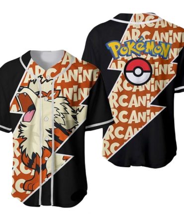 Stylish Pokémon Arcanine Baseball Jersey – Perfect Gift For Fans & Collectors!