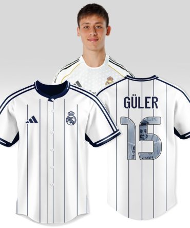Real Madrid Home Jersey 2023/24 - Güler #15 - Official Adidas Soccer Kit