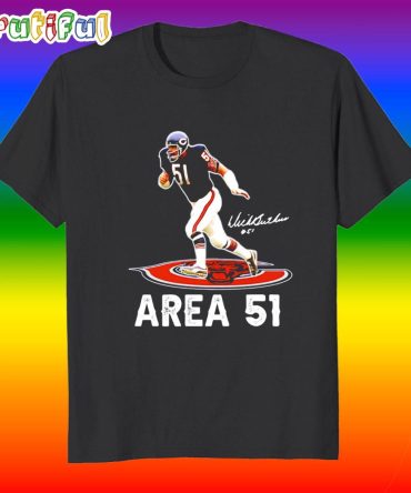 Area 51 Dick Butkus Chicago Bears Signature T Shirt