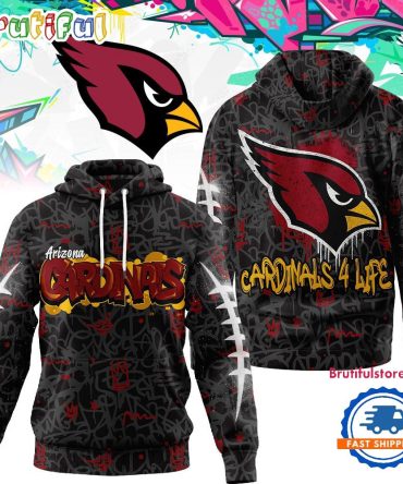 Arizona Cardinals Nfl Special Graffiti My Team 4 Life All Over Print Hoodie Shirt
