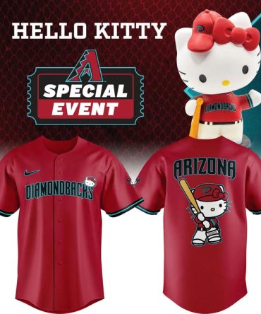 Limited Edition Hello Kitty X Diamondbacks Jersey & Plush Set - Perfect For Fans!