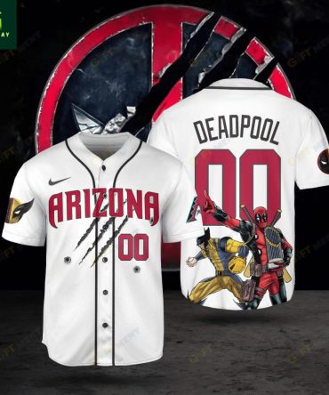 Arizona Deadpool Baseball Jersey - Unique Superhero Design For Fans