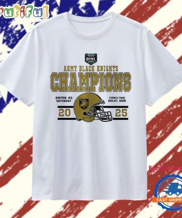 Army Black Knights Football 2025 Wasabi Fenway Bowl Champions Helmet T Shirt