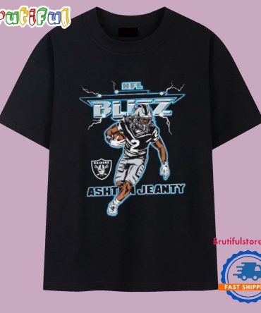 Ashton Jeanty Nfl Blitz Superstar Electric Raiders T Shirt