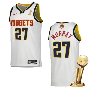 Denver Nuggets 2023 NBA Finals Champions Jamal Murray Association White Jersey - Alzaintravels
