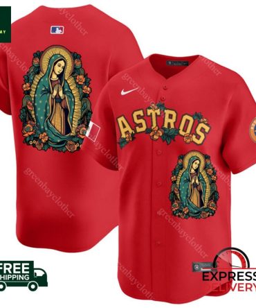 Astros Mexico Guadalupe Vapor Premier Red Baseball Jersey