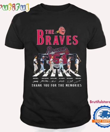 Atlanta Braves 1871 2025 154Th Thank You For The Memories Road Abbey Signatures T Shirt