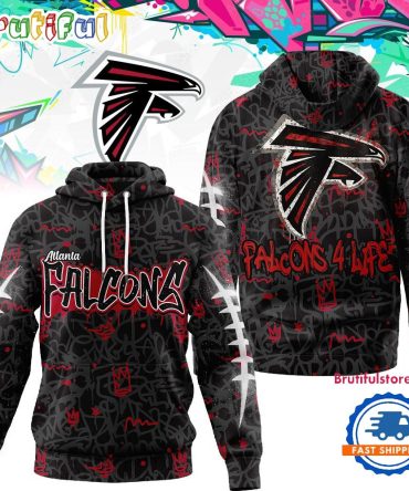 Atlanta Falcons Nfl Special Graffiti My Team 4 Life All Over Print Hoodie Shirt