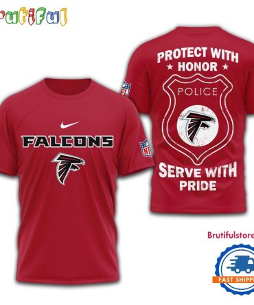 Atlanta Falcons Protech With Honor Police Serve With Pride 3D Shirt