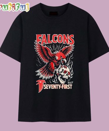 Atlanta Falcons Seventy First Mascot Nfl Skull T Shirt