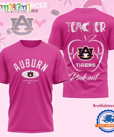 Auburn Tigers 2025 Ncaa Teacher Tackle Breast Cancer Unisex 3D Shirt