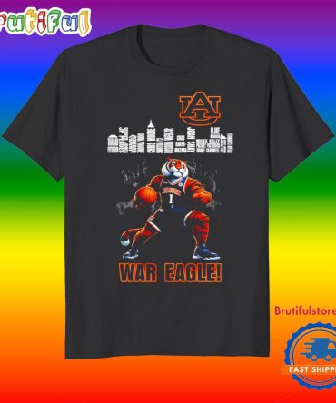 Auburn Tigers Basketball War Eagle Player Name City Skyline T Shirt