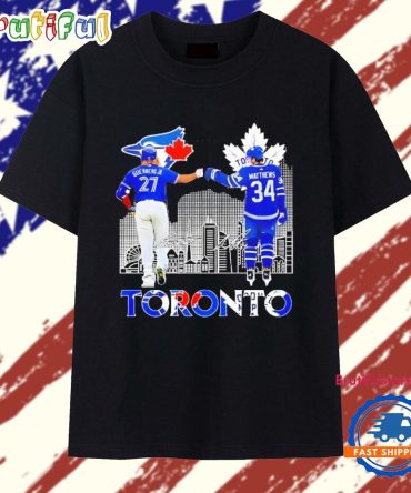 Auston Matthews Maple Leafs Vs Vladimir Guerrero Jr Blue Jays Signatures T Shirt