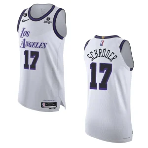 2022-23 Authentic Los Angeles Lakers Dennis Schroder White City Jersey - Alzaintravels
