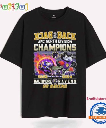 Back 2 Back Afc North Division Champions 2023-2024 Baltimore Ravens Go Ravens T Shirt