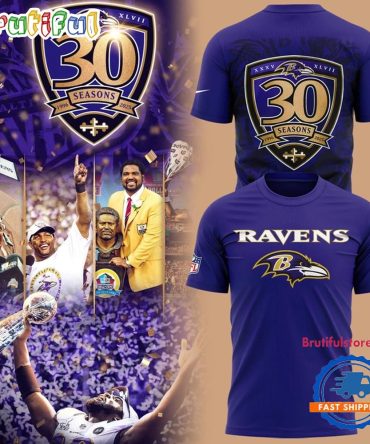 Baltimore Ravens 30 Season 1996 -2026 3D Shirt