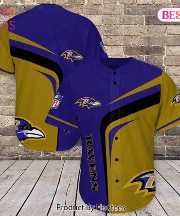 Ravens Fans' Must-Have: Stylish Team Logo Baseball Jersey – Perfect Gift!