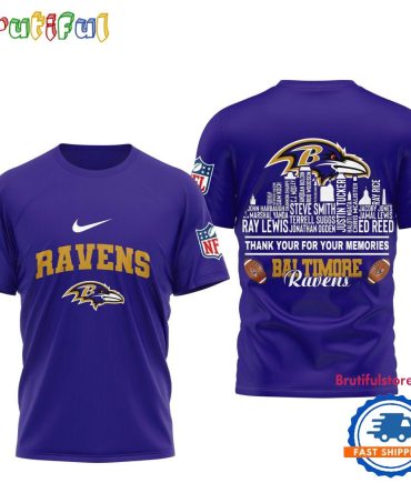 Baltimore Ravens Football Legends Of The Game 3D Shirt