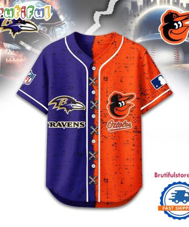 Baltimore Ravens Mix Baltimore Orioles Sporty New Design Baseball Jersey