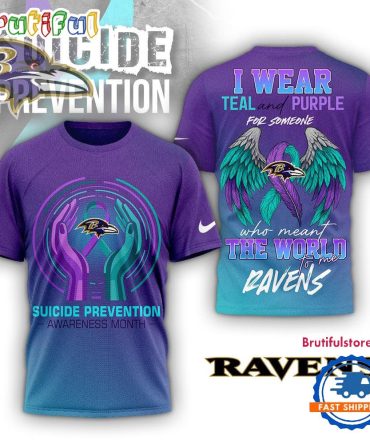 Baltimore Ravens Nfl National Suicide Prevention Month 3D Shirt