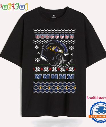 Baltimore Ravens Football Logo Team Helmet Merry Chritmas 2024 T Shirt