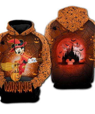 Dn Halloween Hoodie Mn Mouse Witch Halloween Orange Hoodie