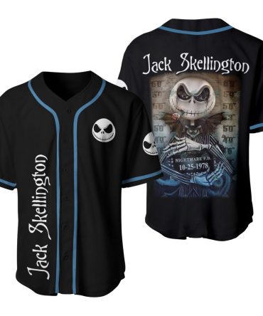 Jack Skellington Baseball Jersey - Nightmare Before Christmas Fan Apparel