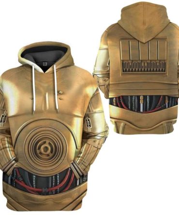 Star Wars Hoodie Star Wars C-3Po Costume Hoodie Yellow Unisex