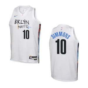 2022-23 Brooklyn Nets Youth City Edition Ben Simmons White Jersey - Alzaintravels