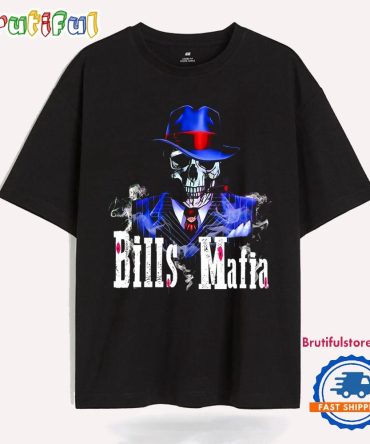 Bills Mafia Skull Smoking Football T Shirt