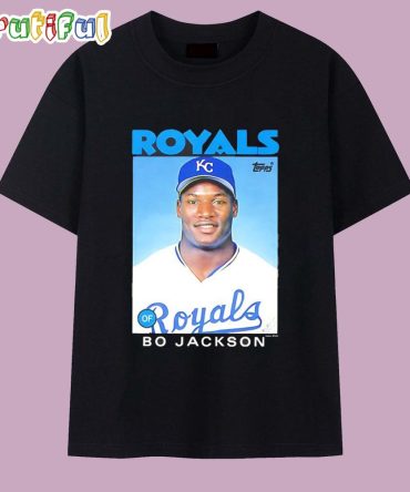 Bo Jackson Kansas City Royals 1986 Baseball Card T Shirt