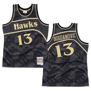 Atlanta Hawks Bogdan Bogdanovic Black Toile Jersey Hardwood Classics Black - Alzaintravels