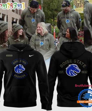 Boise State Broncos Football X Military Appreciation 2025 Black Hoodie Shirt
