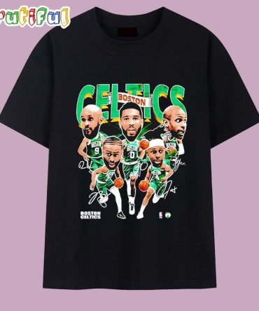 Boston Celtics All Team Caricature Signature T Shirt